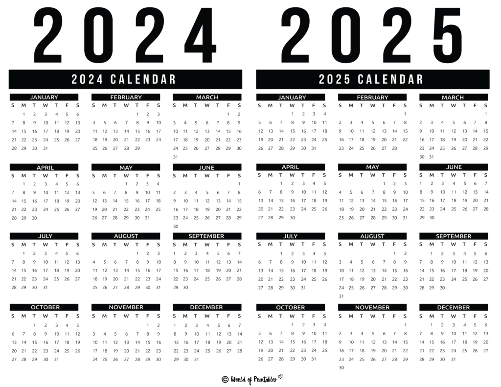 2024 2025 Year Calendar