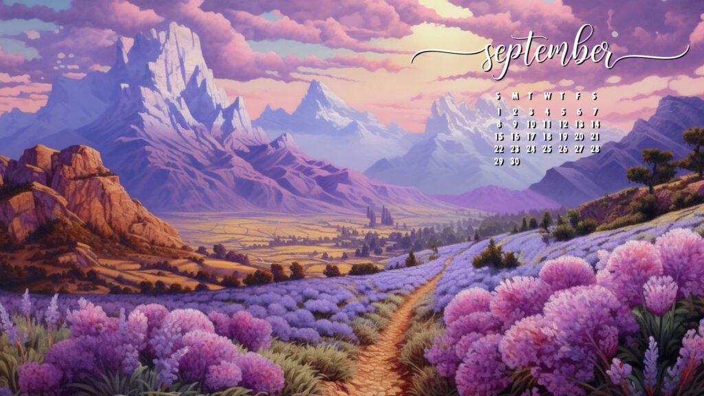 Lavender Field September Background Wallpaper