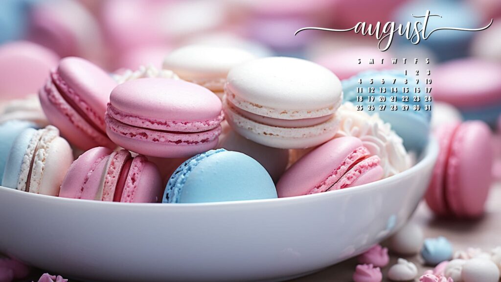 Macarons August Background Wallpaper