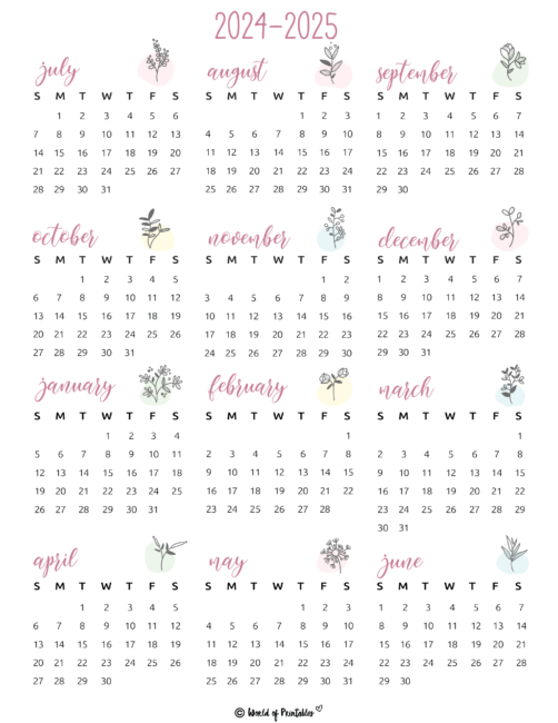 2024 2025 Calendar Free Printables - World of Printables