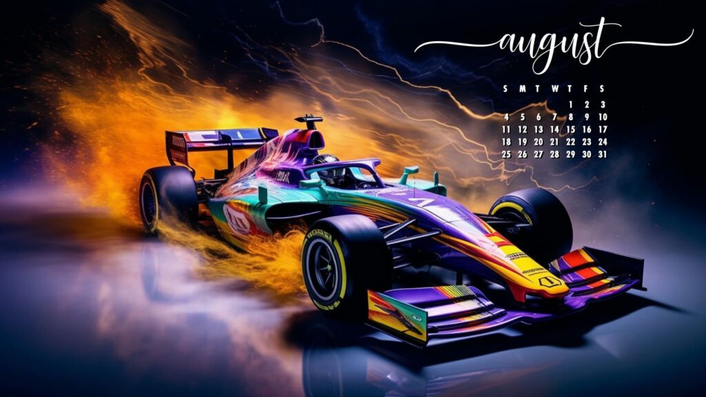 Race Car August Desktop Wallpaper