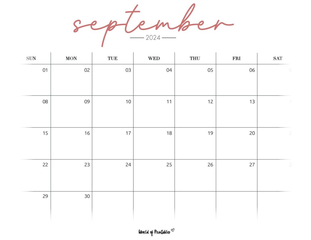 September 2024 Calendars | 100+ Styles - World of Printables