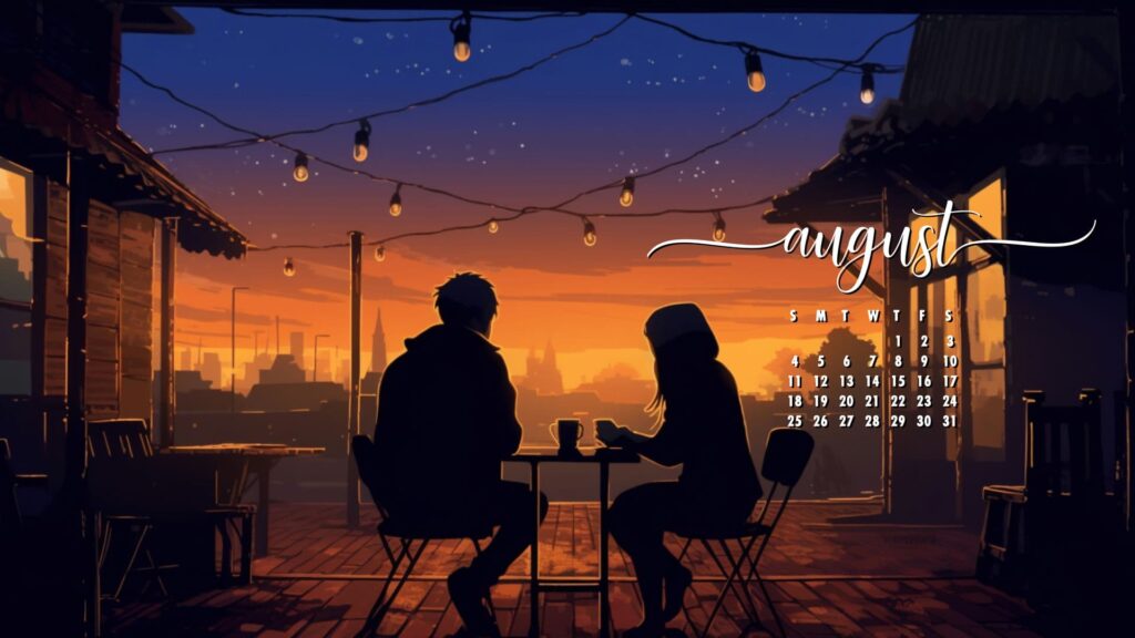 Silhouette August Background Wallpaper