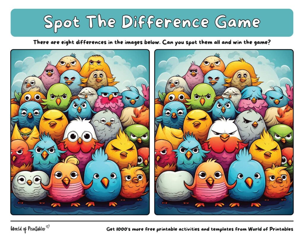 Birds Spot the Difference Animals