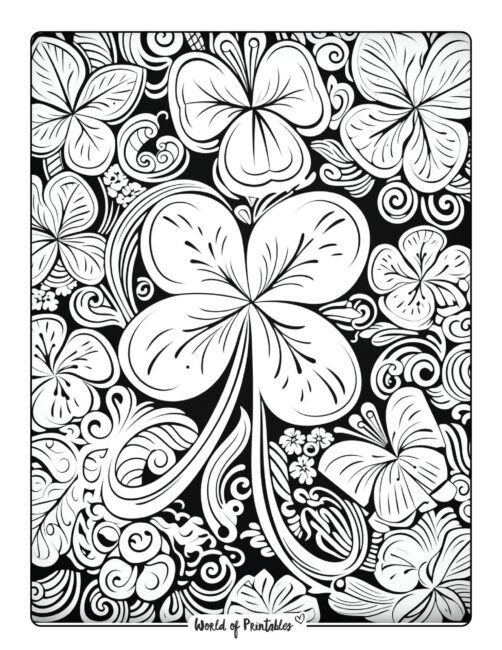 Coloring Page of a Shamrock