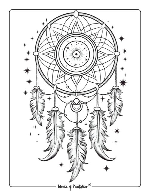 Coloring Pages of Dream Catchers 14