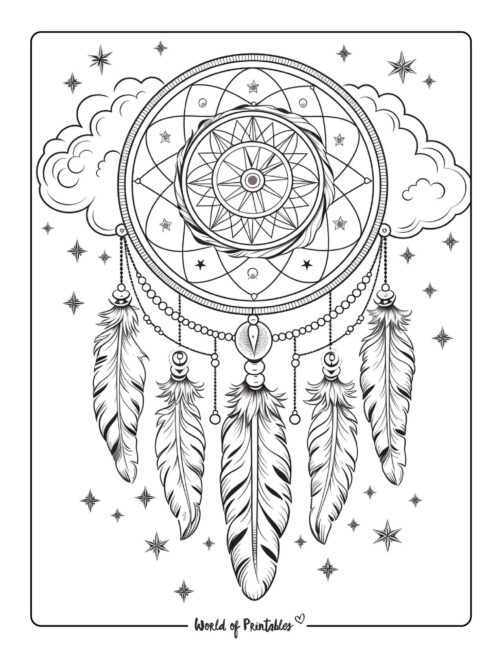 Coloring Pages of Dream Catchers 16