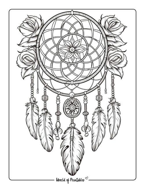 Coloring Pages of Dream Catchers