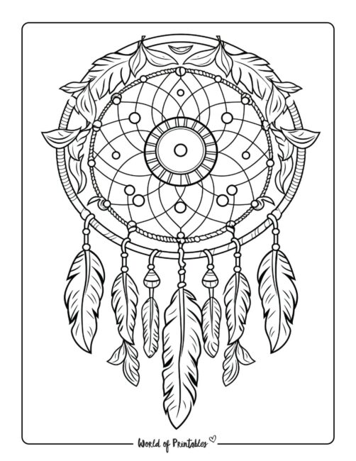 Coloring Pages of Dream Catchers 7
