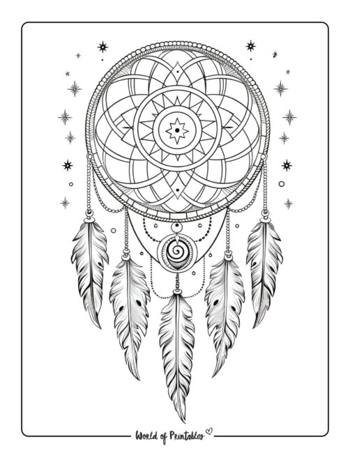 Coloring Pages of Dream Catchers 8