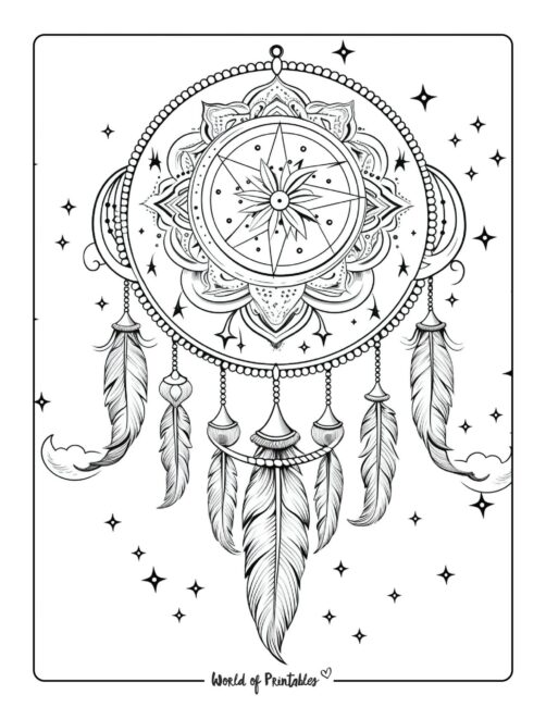 Coloring Pages of Dream Catchers 9