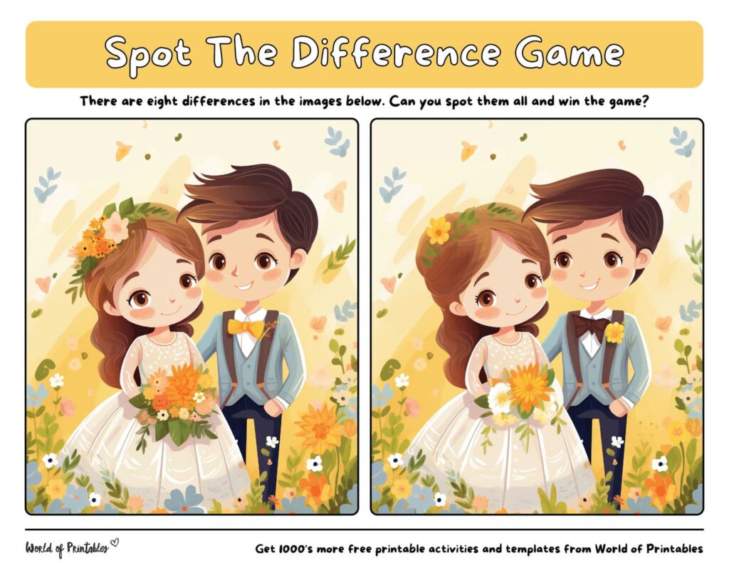 Cute Spot the Difference Wedding