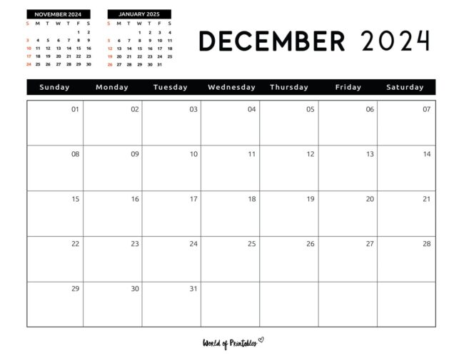 2024 December Calendar