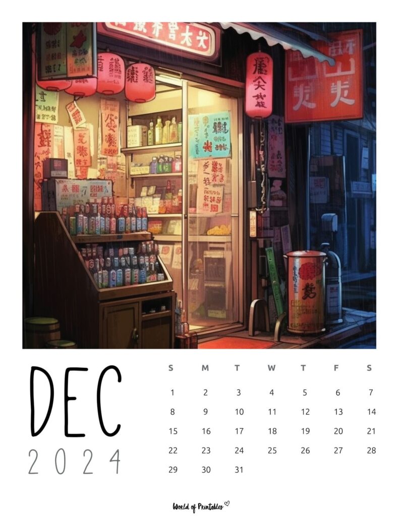 December 2024 Anime Calendar
