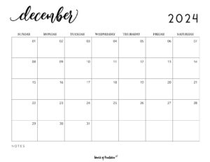 December 2024 Calendars | 100+ Styles - World of Printables