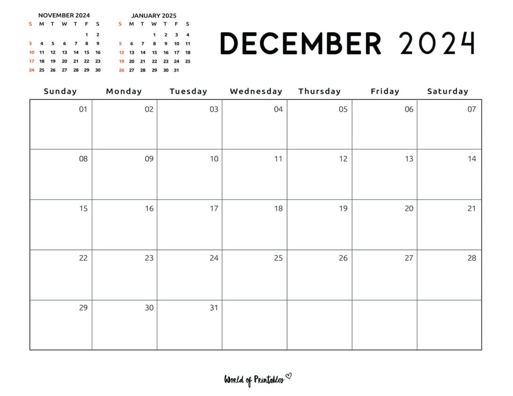 December 2024 Calendars | 100+ Styles - World of Printables