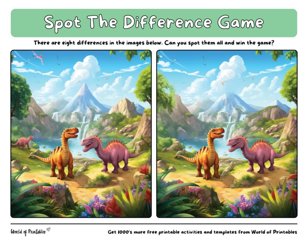 Dinosaur Spot the Difference