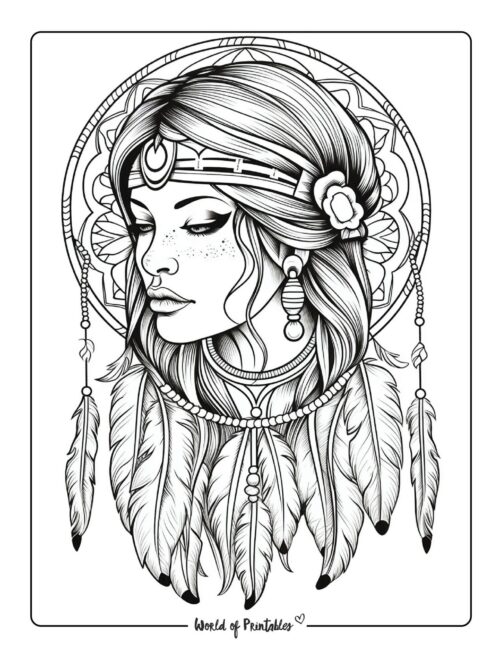 Dream Catcher Coloring Pages For Adults