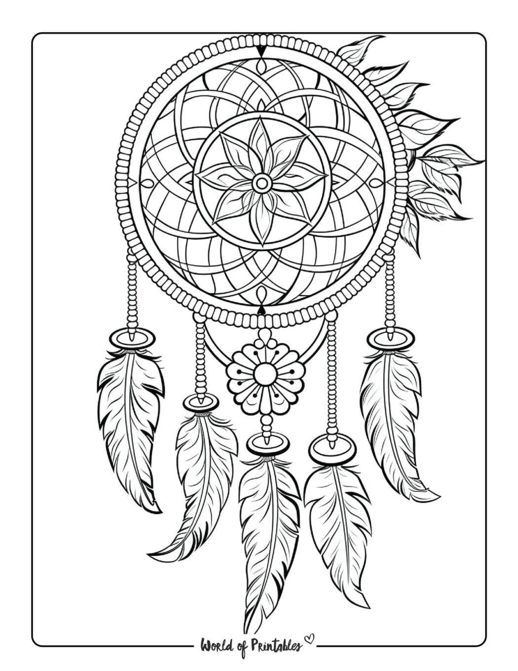 Dreamcatcher Coloring Pages - World of Printables