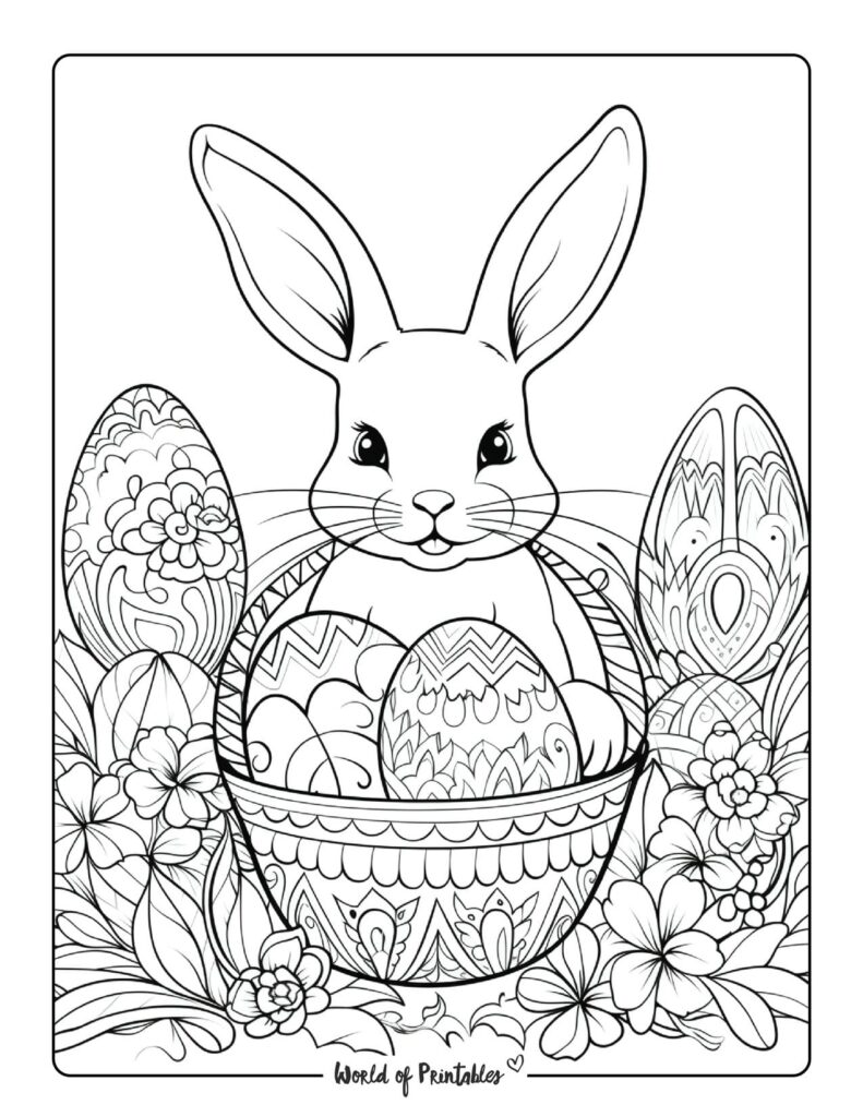 Easter Bunny Coloring Pages - World of Printables