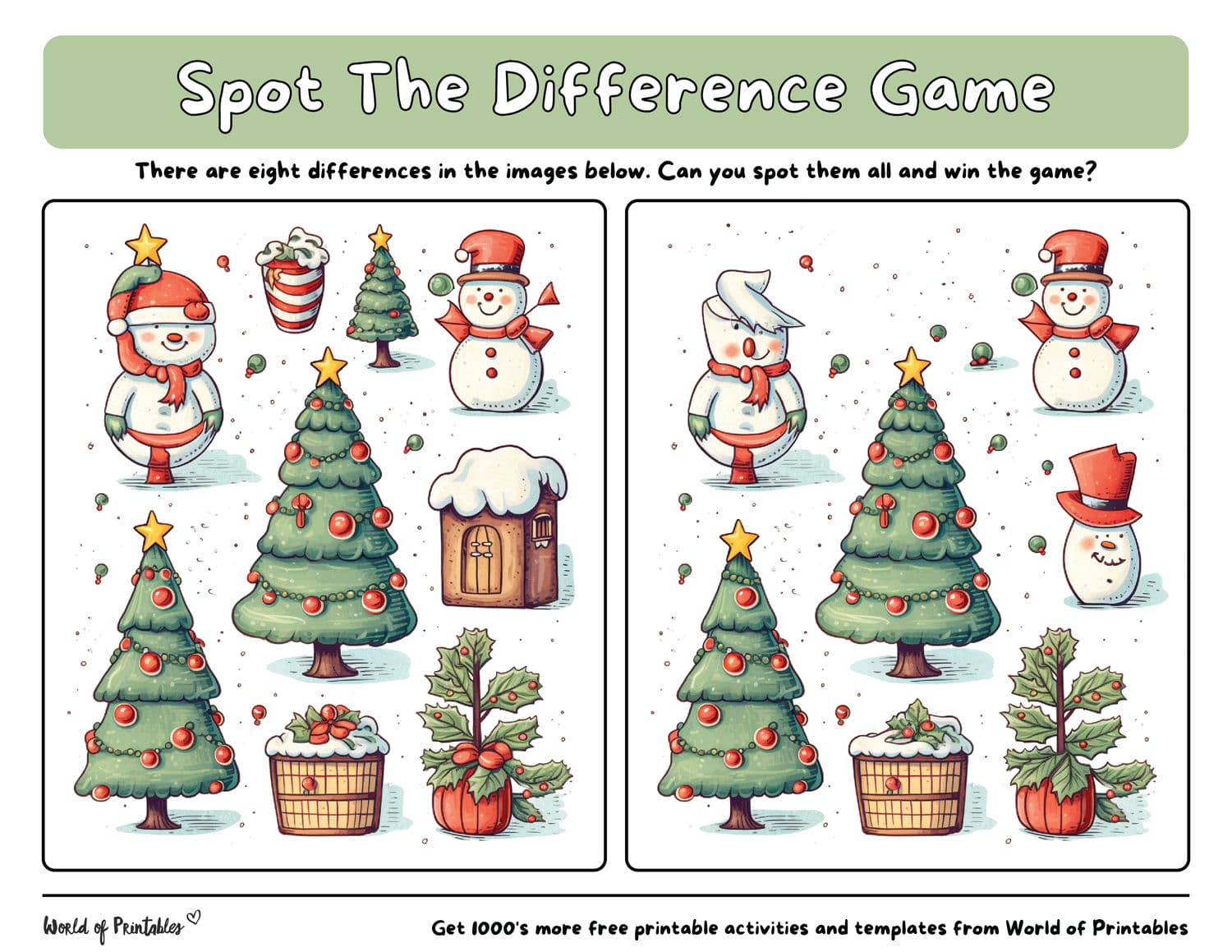 Christmas Spot The Difference Printable Free Christmas Spot The Difference Printable Free