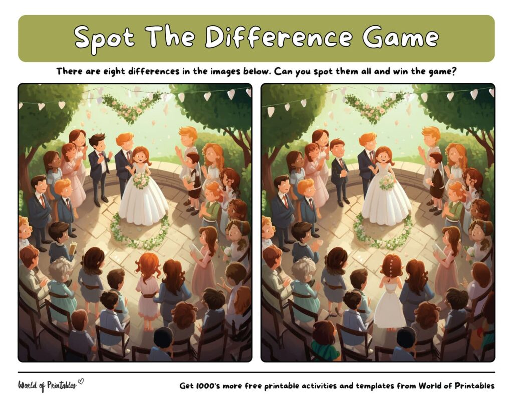 Fun Spot the Difference Wedding