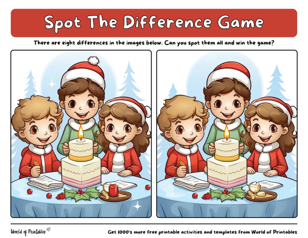 Spot the Difference Christmas Cake