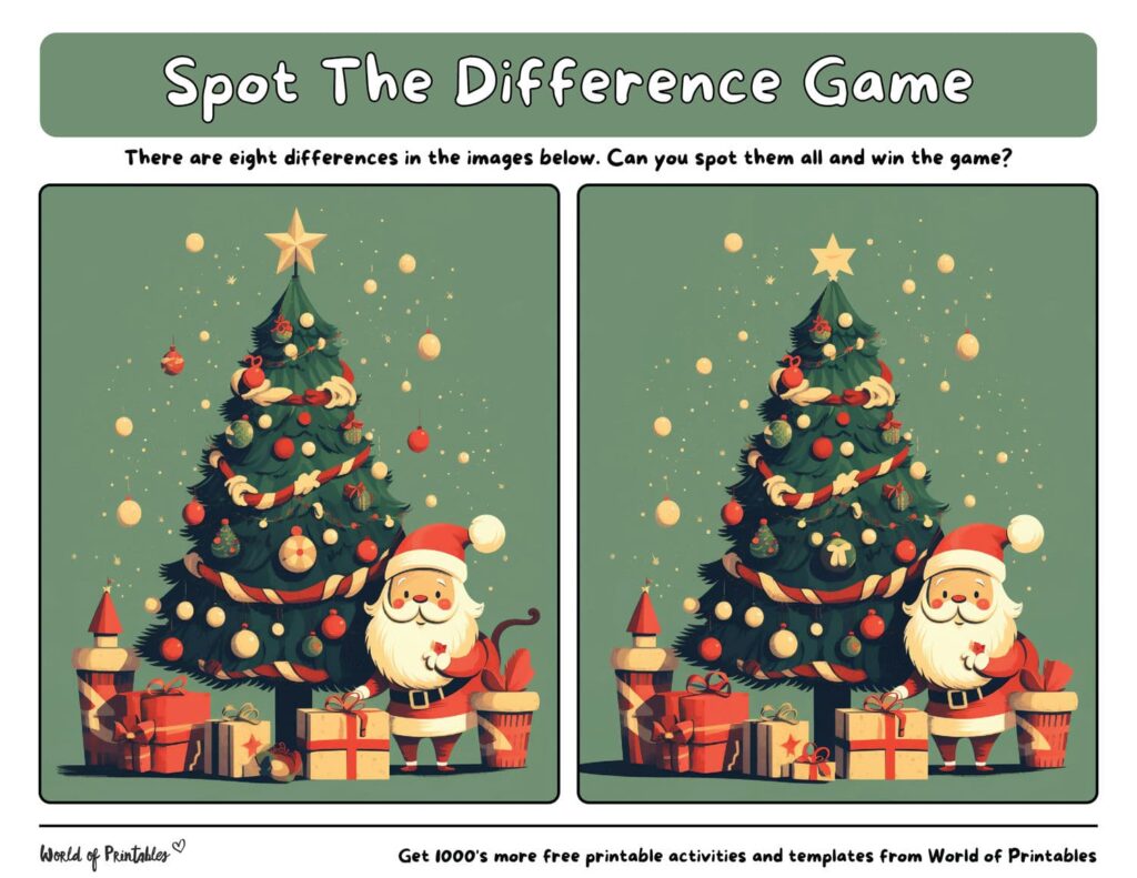 Spot the Difference Christmas Cute