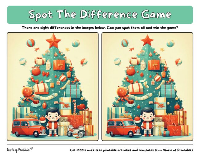 Christmas Spot The Difference Games - World of Printables