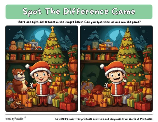 Christmas Spot The Difference Games - World of Printables