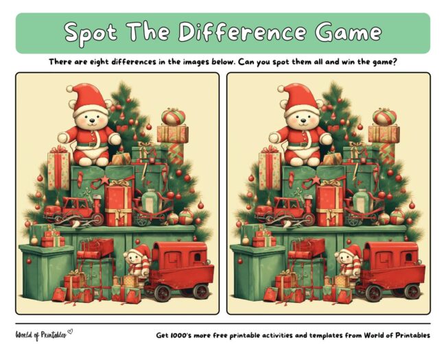 Christmas Spot The Difference Games - World of Printables