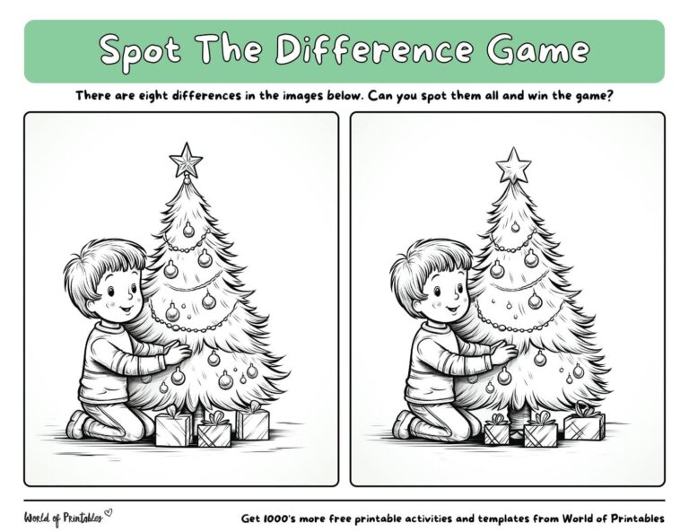 Christmas Spot The Difference Games - World of Printables