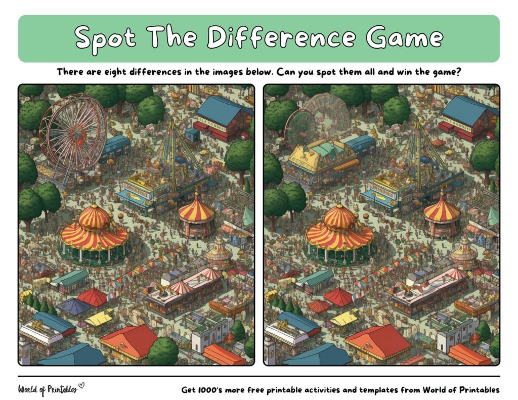 Spot the Difference Difficult Carnival