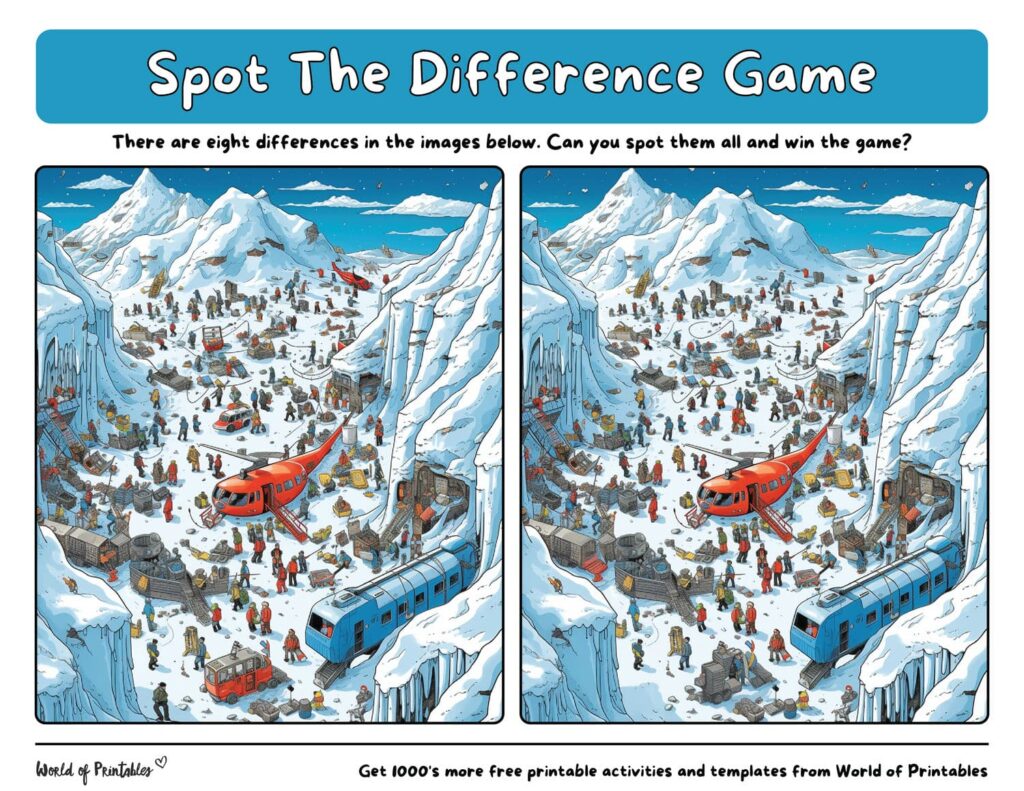 Spot the Difference Difficult Mountain Scene