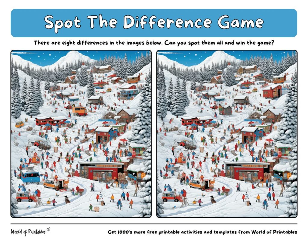 Spot the Difference Difficult Ski Slopes