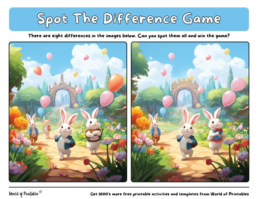Spot the Difference Easter Bunnies