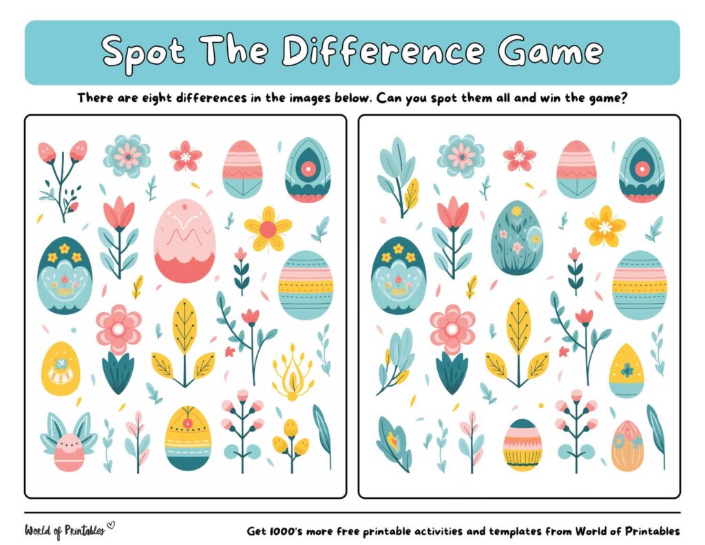Spot the Difference Easter Cute