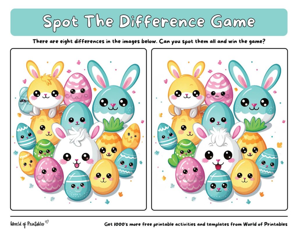Spot the Difference Easter For Kids