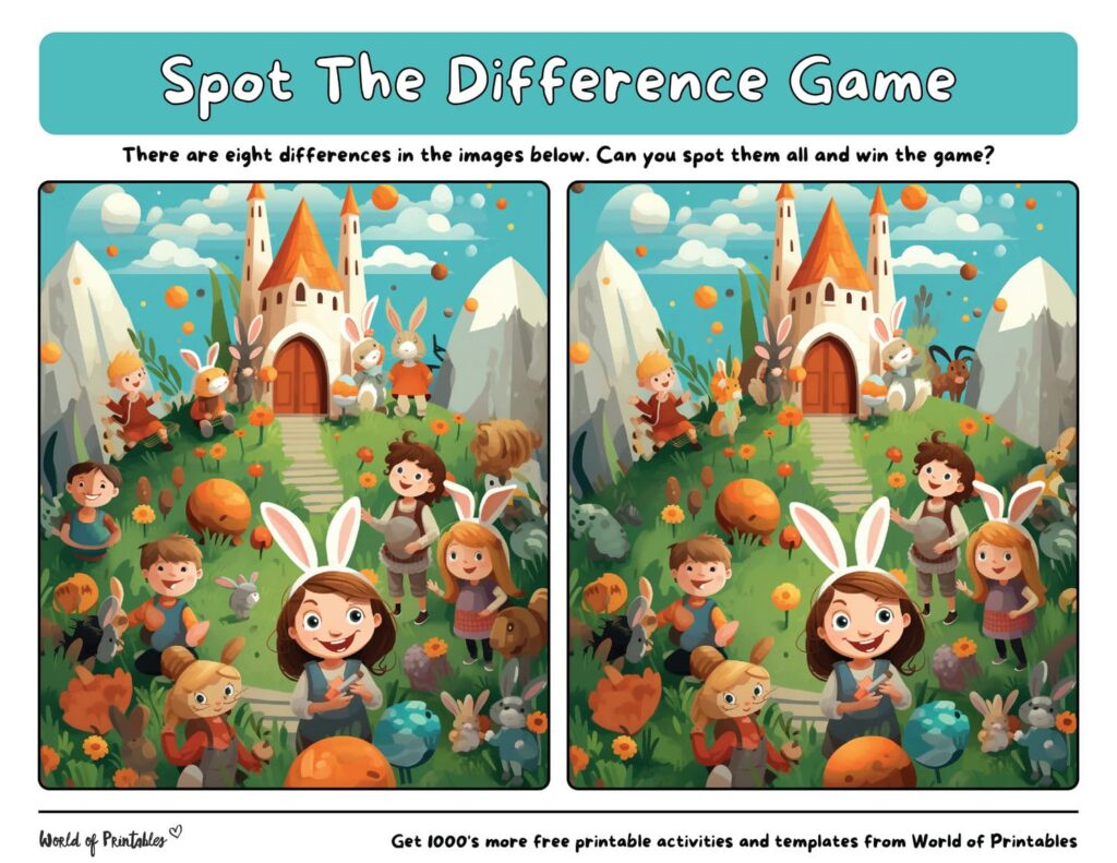 Spot the Difference Easter Free