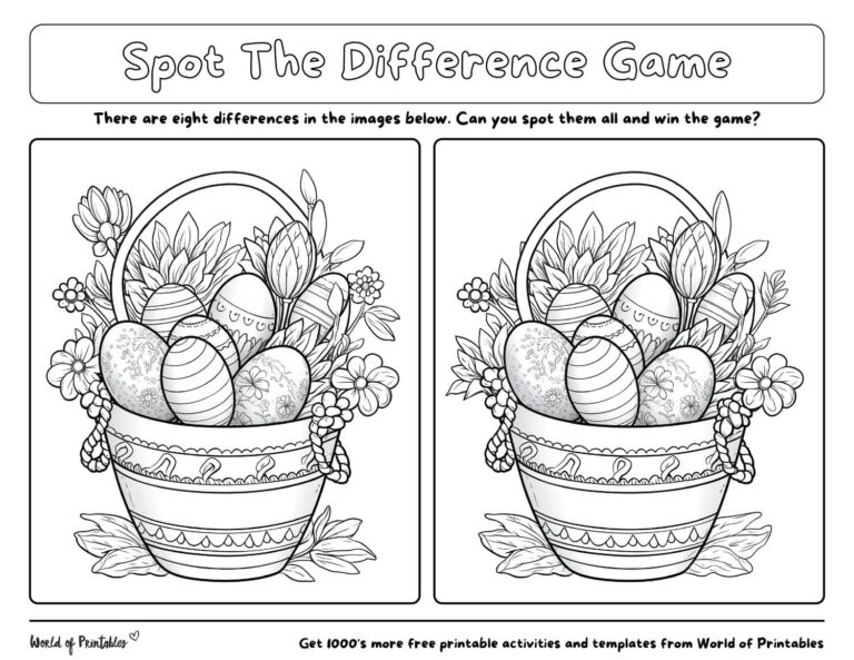 Easter Spot The Difference Games - World of Printables