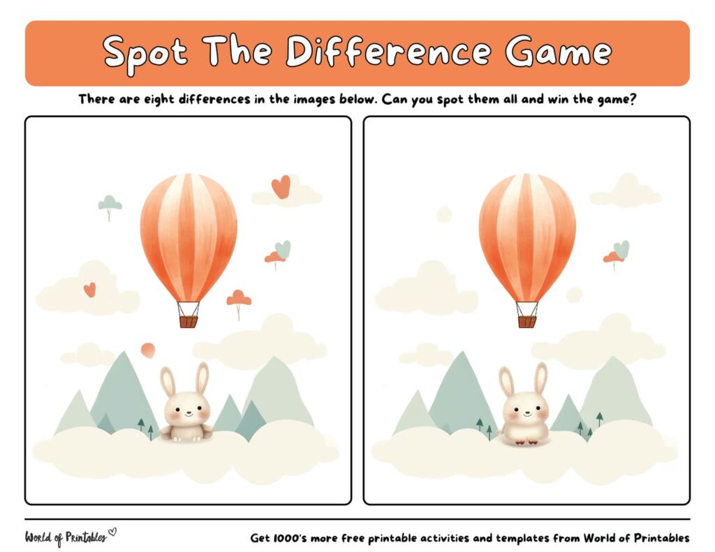 Spot the Difference Easy Bunny