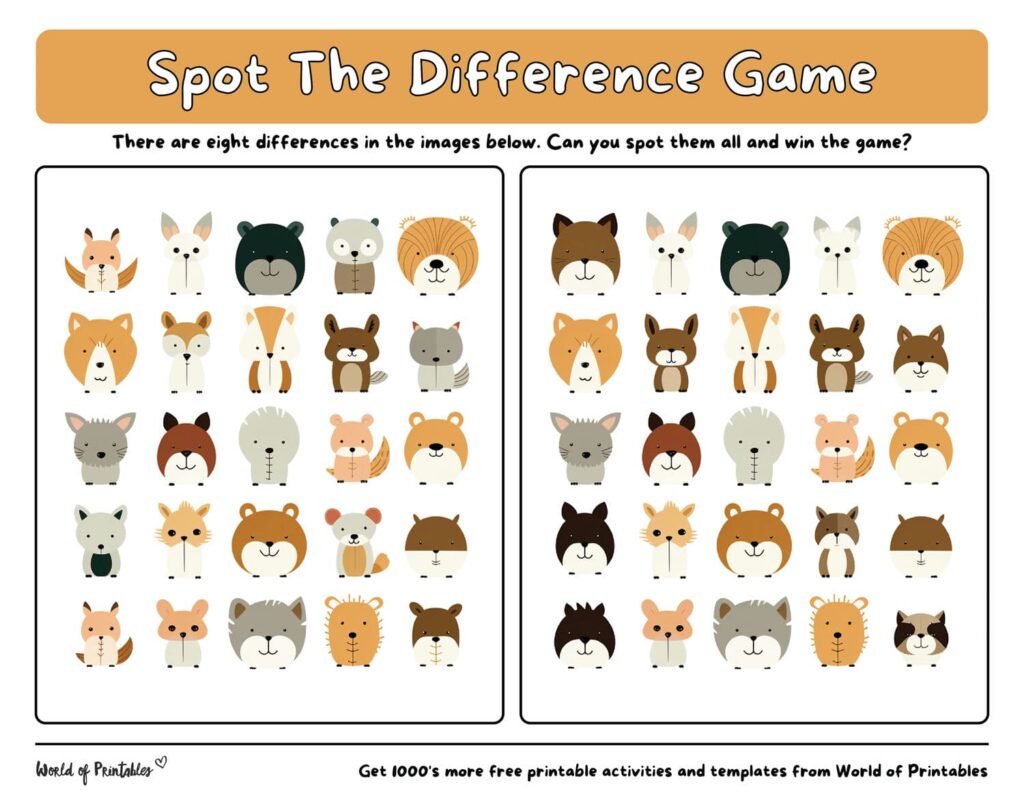 Spot the Difference Easy For Kids