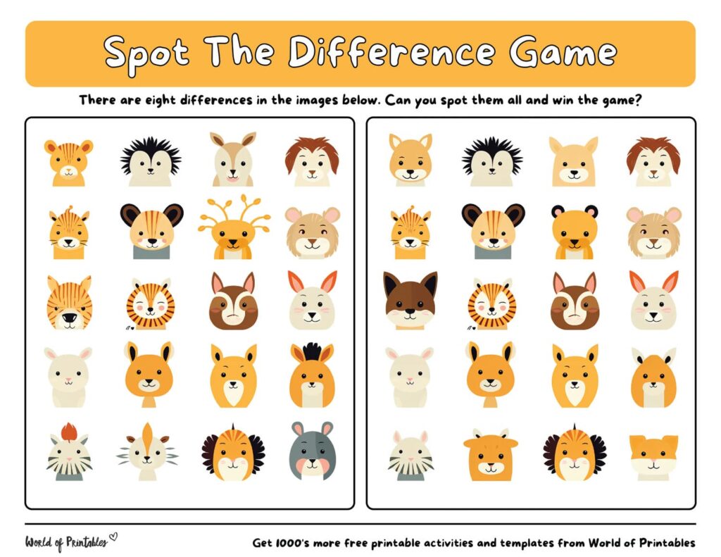 Spot the Difference Easy For Preschoolers