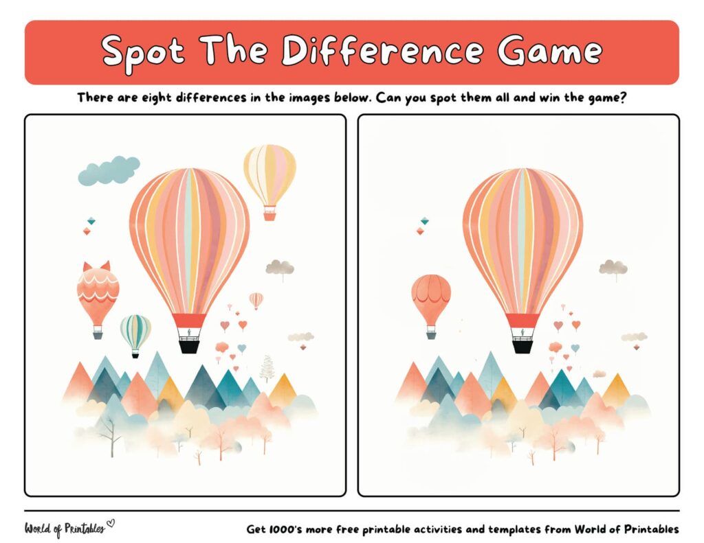 Spot the Difference Easy Hot Air Balloon