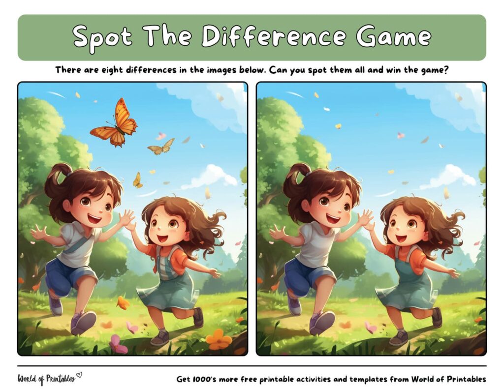 Spot the Difference Easy Kids Having Fun