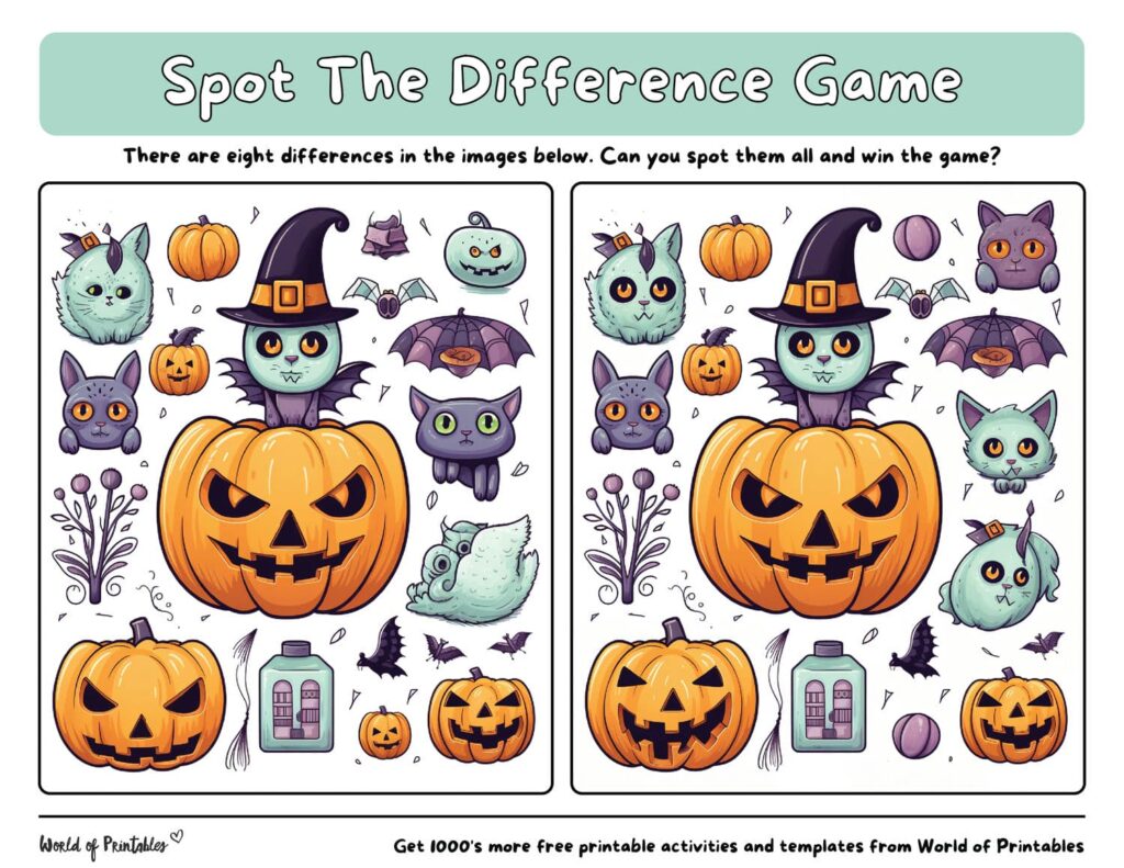 Spot the Difference Halloween Creatures