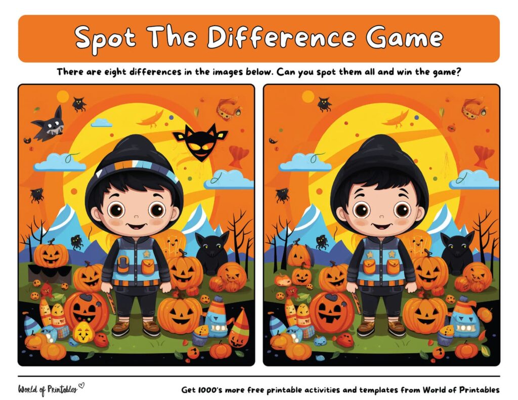 Spot the Difference Halloween For Kids
