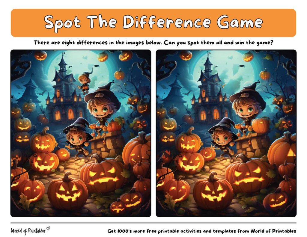 Spot the Difference Halloween Friends