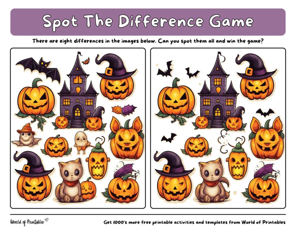 Spot the Difference Halloween Fun Pumpkins