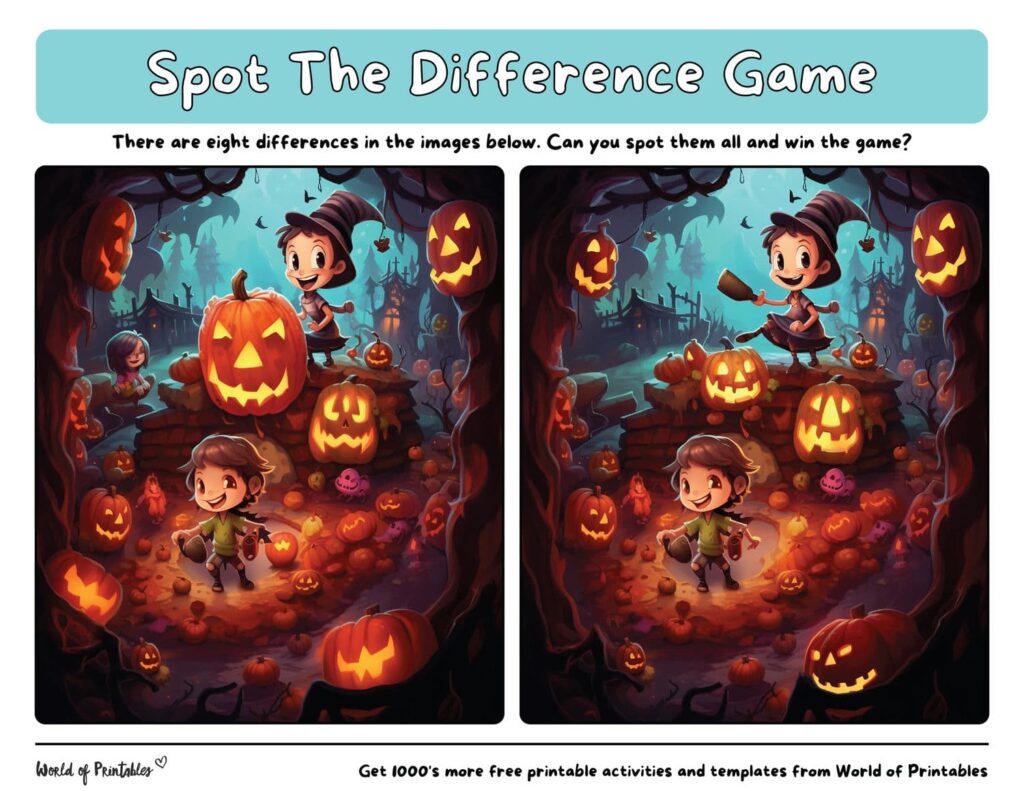 Spot the Difference Halloween Printable